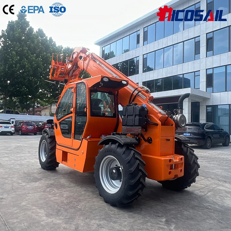 Новый телескопический погрузчик T4007 4WD с множеством навесного оборудования для строительных и сельскохозяйственных проектов.