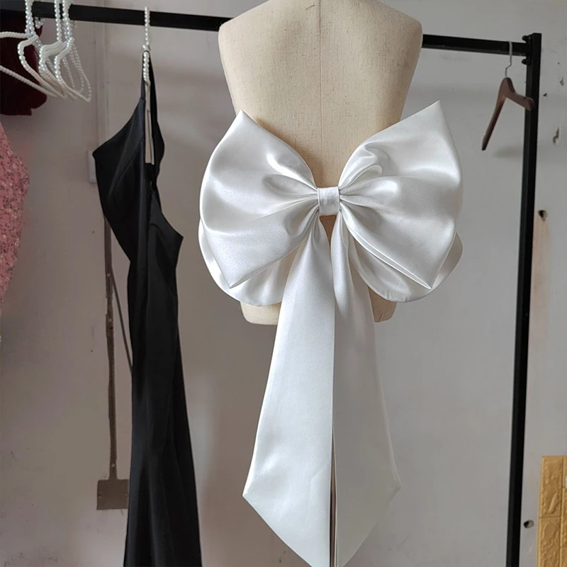 Lazo grande desmontable hecho a mano de 30 cm con pasador: ideal para cinturón de boda y accesorios para vestido de novia