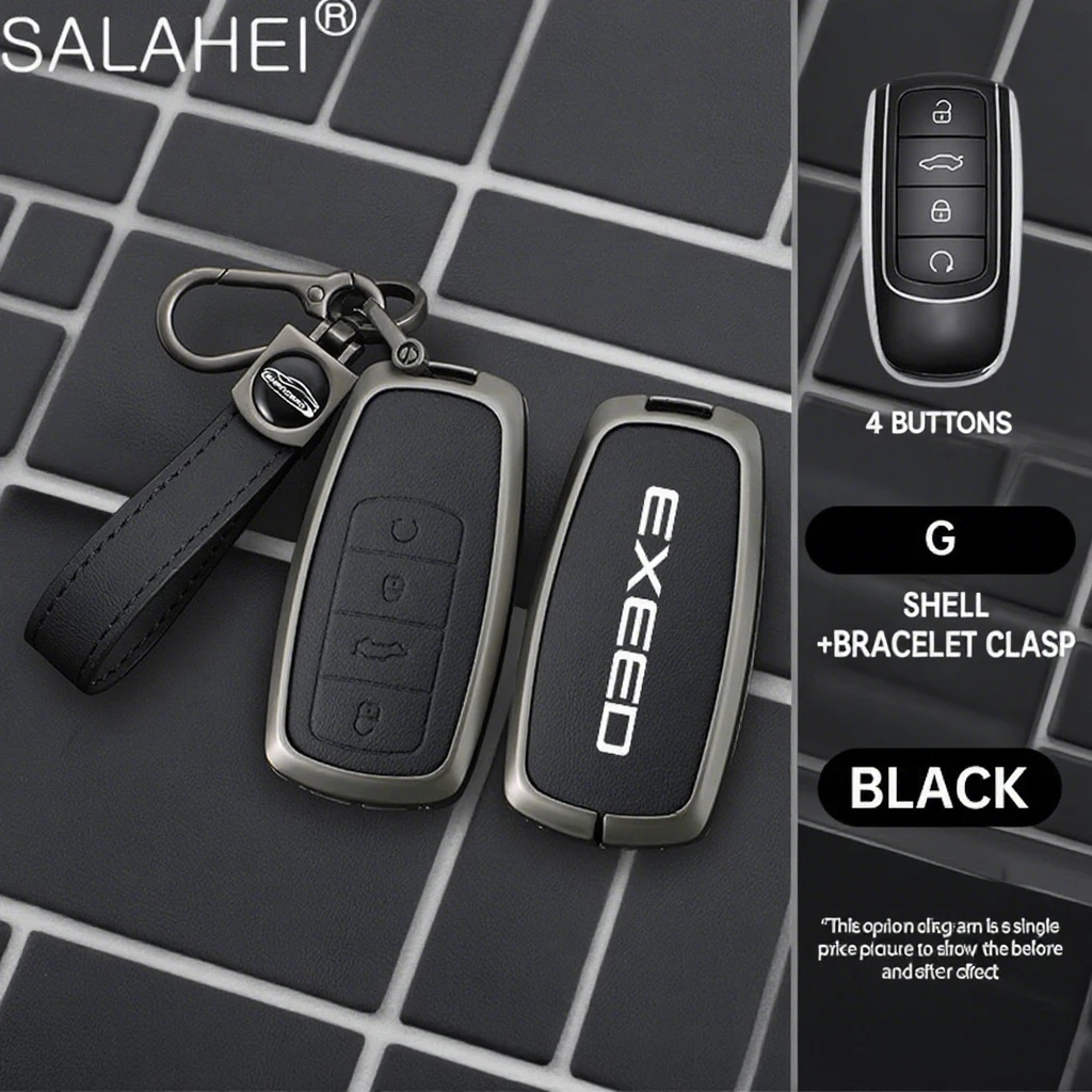

New style High-grade Fashionable Leather Car Keychain Rings Key Case For Chery Exeed Tiggo 2 3 4 5 6 7 8 3X 5X Pro T11 5X Glx 7