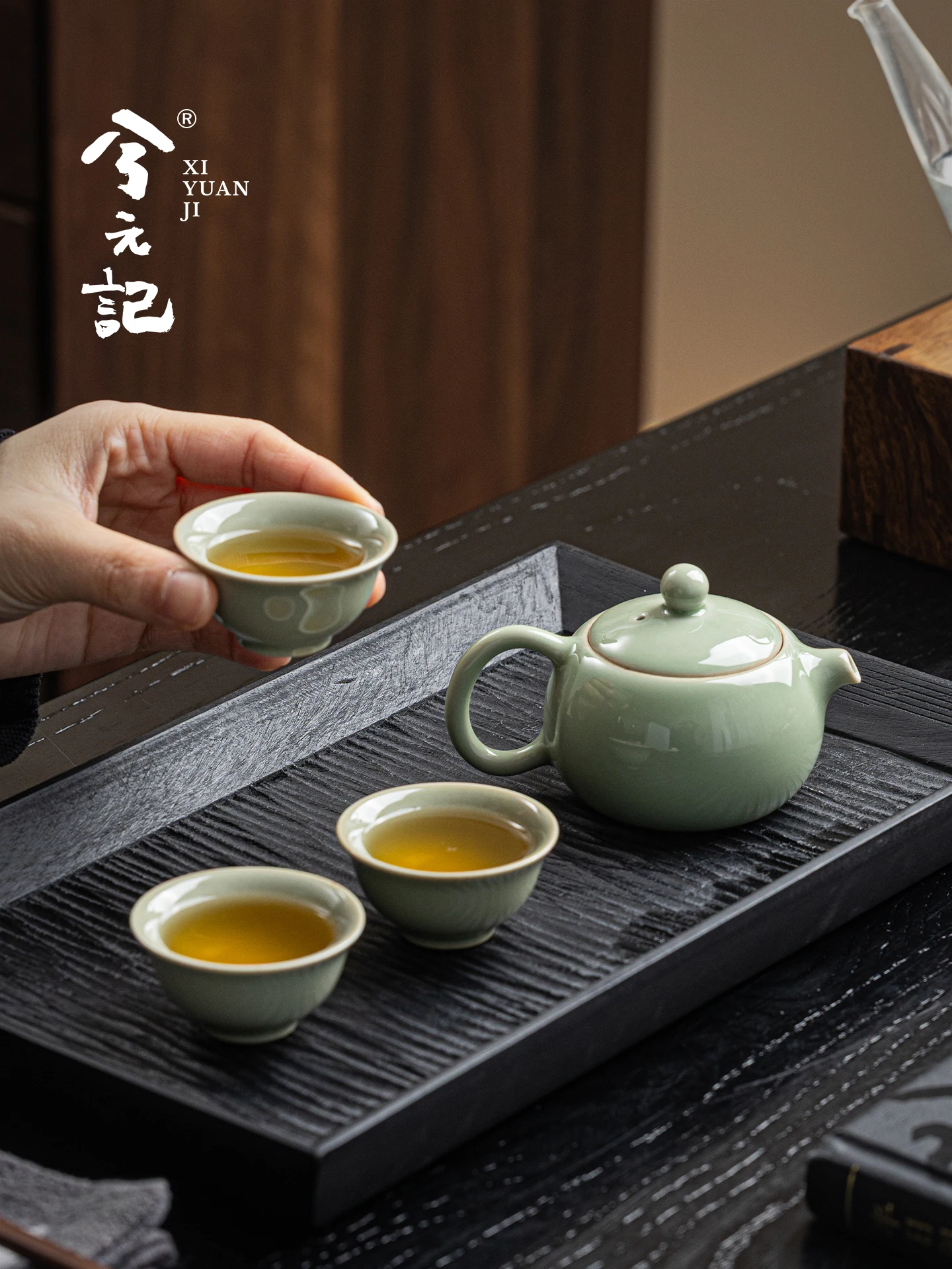 Zi-Qing Mei Porcelain Set High-End Entry 2026 New Household Teapot Tea Cup for Elders