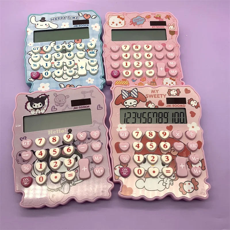 Miniso Sanrio My Melody Kuromi Hello Kitty Solar Calculator 12 Students Calculator Learning Tools Cartoon Series.