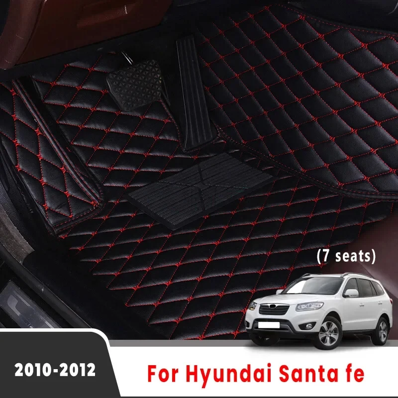 

7 Seats Car Floor Mats For Hyundai Santa Fe 2012 2011 2010 Auto Front & 2nd 3nd Row Full Set Carpet Pads Vehicle Foot Matts Rugs