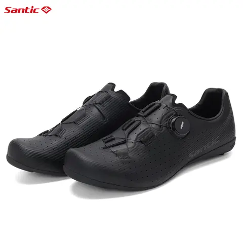 Santic 남성용 사이클링 신발 탄소 섬유 단독 도로 사이클링 잠금 신발 편안함을위한 통기성 경량 디자인 WZS24043