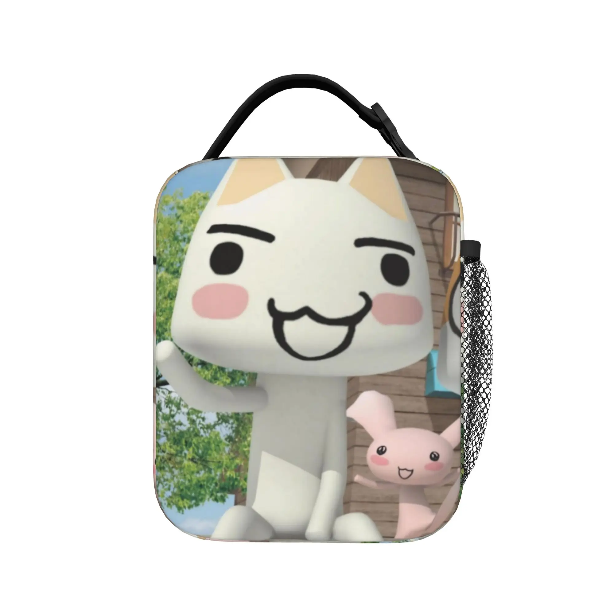 Toro Inoue Cat Insulated Lunch Bag Large Happy Neko Meal Container Cooler Bag Tote Lunch Box College  Travel Food Bag