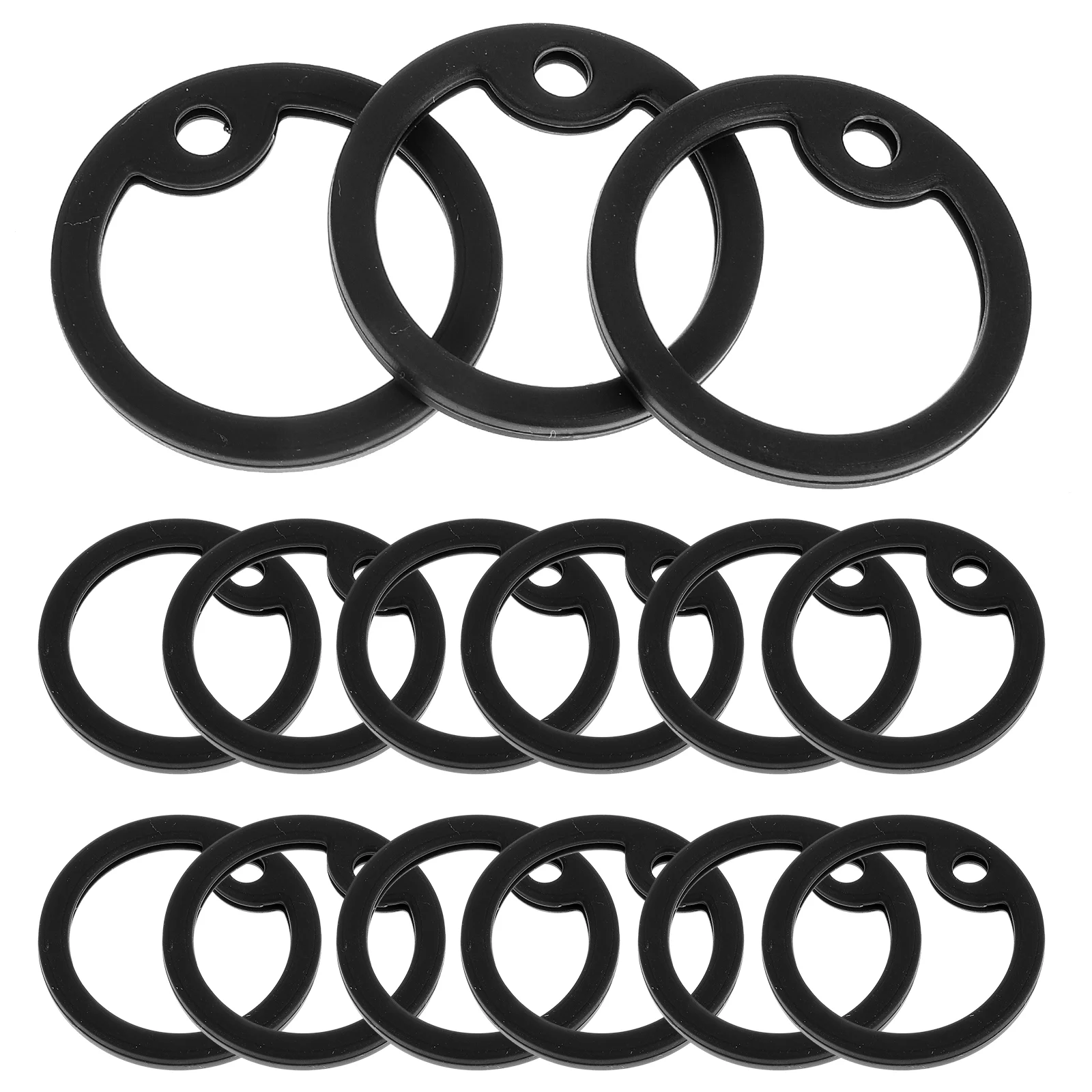 15 Pcs Dog Tag Ring Silicone Circle Pet Silencers 390X390X040CM Black