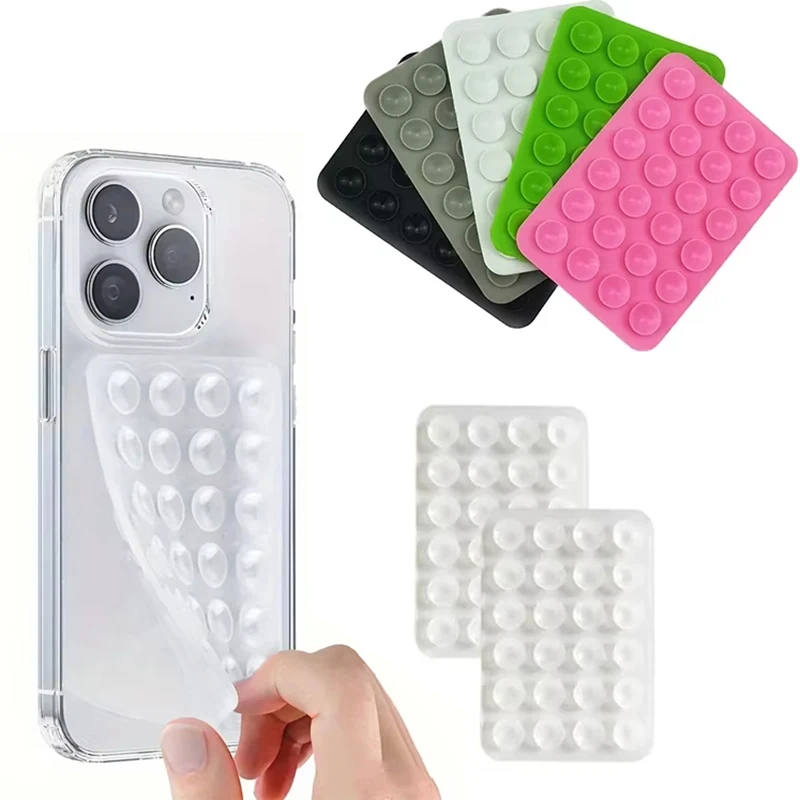 

Candy Color Silicone Phone Mount With Adhesive Backing Non-Slip Suction Cup Stand For Selfies Videos Shoot Mobile Phone Holder