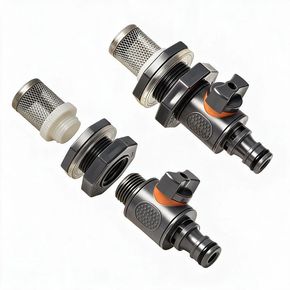 1 Set Langlebiges PVC-IBC-Adapter-Kit, 1/2 Zoll DN15 Außengewinde, auslaufsicherer Schlauchanschluss für Regentonne, Aquarium, IBC-Behälter – Detail 1