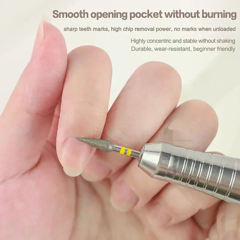シャープコーンキューティクルクリーンネイルドリルビットプロフェッショナルカーバイドビットジェルポリッシュ除去用耐久性のあるマニキュアツールネイルテクニシャン用