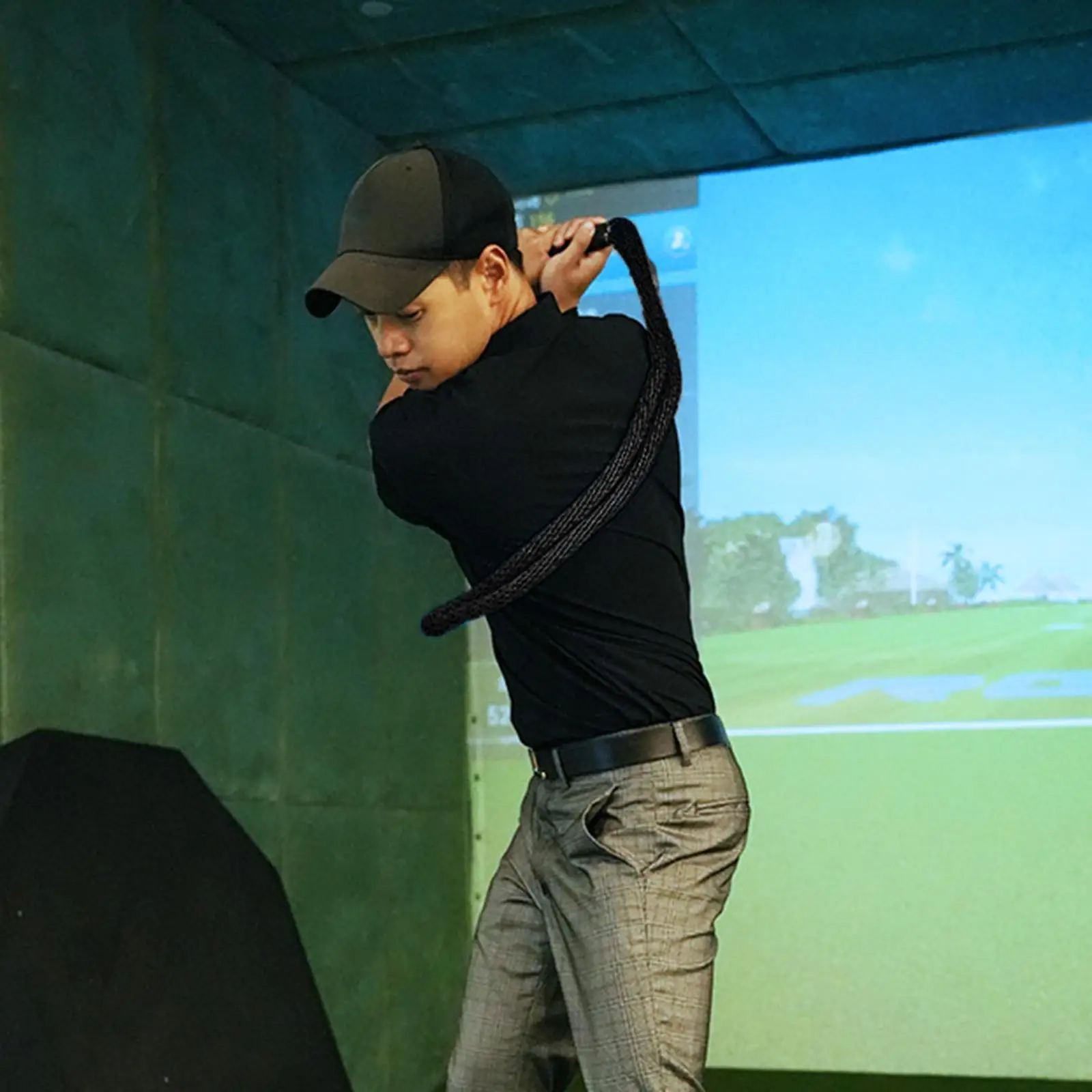 Equipo de ayuda para entrenamiento de Swing de Golf, calentamiento de postura correcta, ritmo mejorado, cuerda de práctica de entrenamiento de velocidad para interiores y exteriores