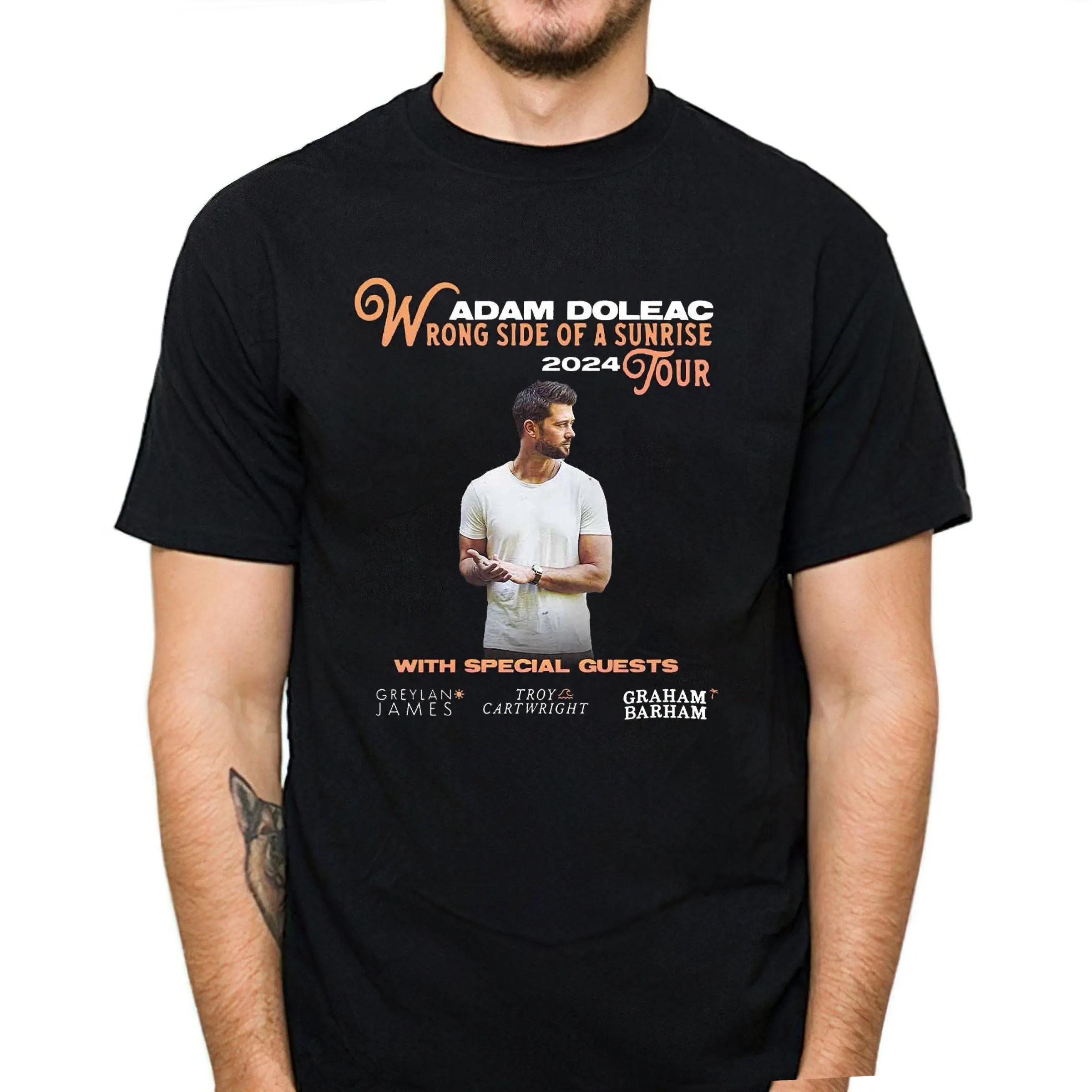 Adam Doleac The Wrong Side of a Sunrise Tour 2024 T Shirt Fan ConcerT