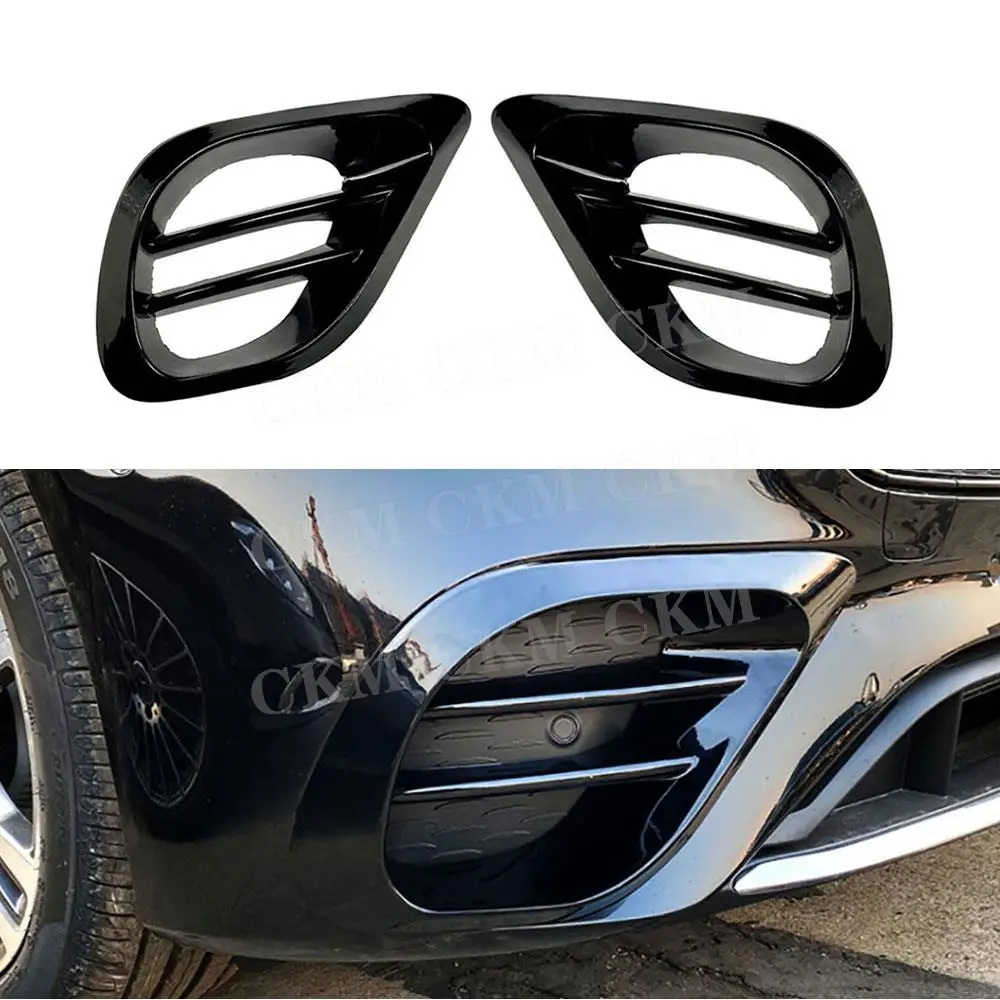 

Carbon Fiber Front Bumper Air Vent Cover ABS Fog lamp Mesh Grill Frame for Mercedes Benz E Class W213 E260 E300 E53 2021-2023