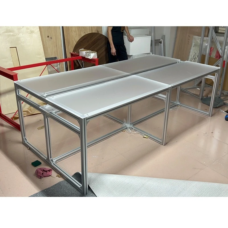 

Simple desk, acrylic conference table, aluminum profile large plate type long desk