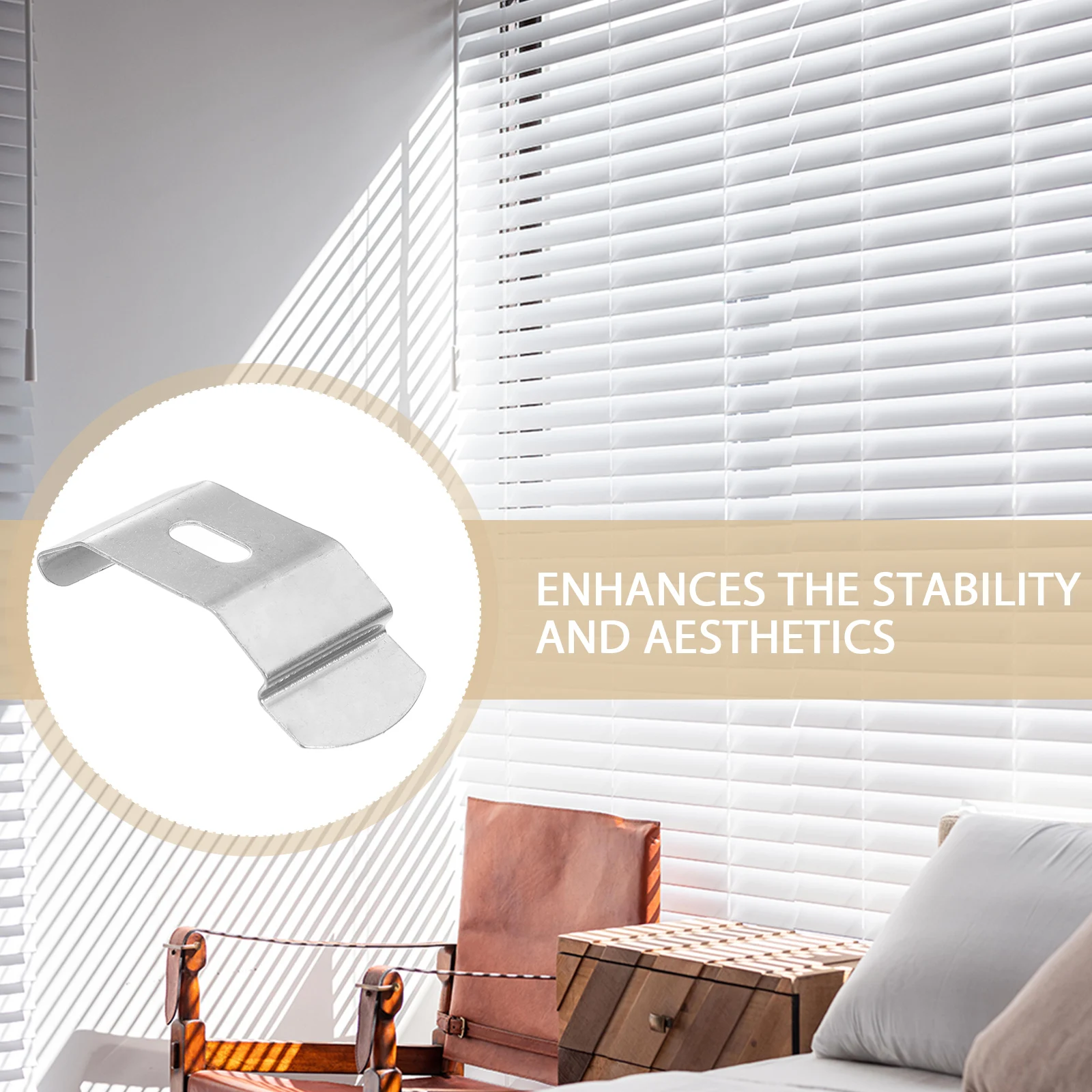 

1 set 1 Set Metal Louver Brackets Lightweight Durable Vertical Wall Mount Support Universal Fit For Roman Shade Blinds Fixation
