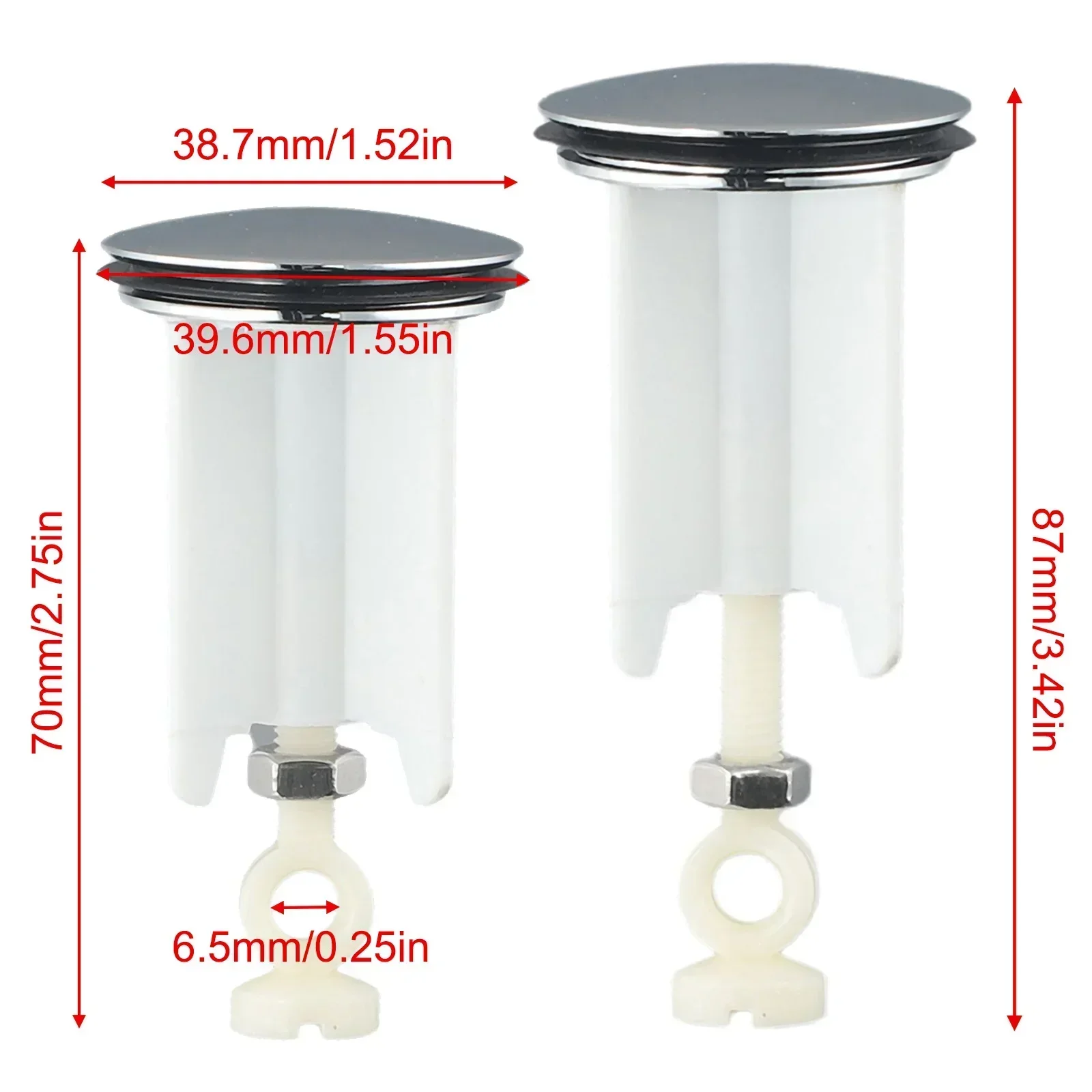 Universal Sink Plug Bathroom 40mm Pop-Up Plug Replacements Drains Plug Kitchen Sink Drainer Sink Wash Basin Round Overflow Plugs