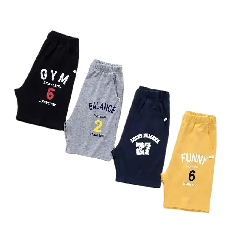 Summer Big Kids Shorts Wholesale 7-15 Year Old Children Letter Casual Short Classic Black Gray Navy Blue Student Boys Sweatpants