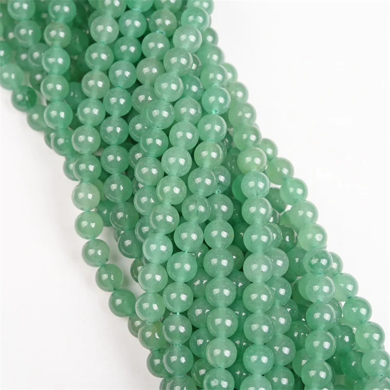 Green Aventurine Stone Beads Round Smooth Loose Spacer Beads For Bracelet Necklace Diy Jewelry Supplies