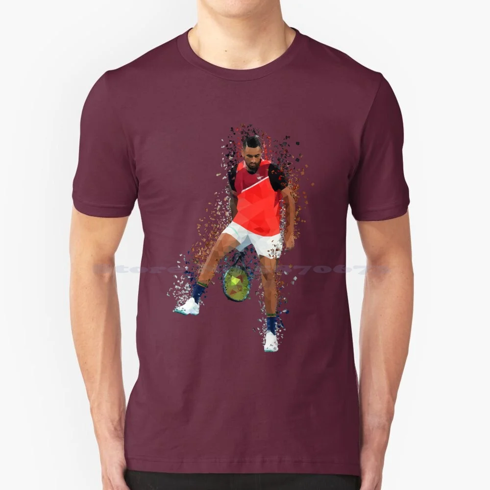 Nick Kyrgios Polygon T Shirt 100% Cotton Tee Nick Kyrgios Atp Tennis Player Us Open Australian Open Sports Funny Tennis Nadal