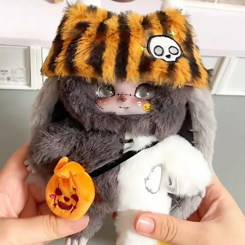 새로운 정품 로키키 트릭 오어 트릿 시리즈 블라인드 박스 플러시 서프라이즈 인형 호박 해골 귀여운 토끼 컬렉션 장난감 할로윈 선물