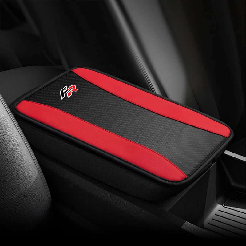 For Seat Leon FR Cupra Ibiza Altea Exeo Universal Car Armrest Mat PU Leather Center Console Arm Rest Box Protection Cushion Pad