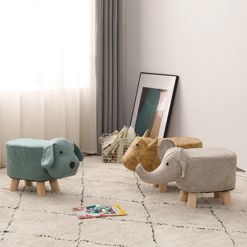 Cartoon Animal Stool Cute Tiger Shape Home Shoe Changing Bench Kids Low Stool For Entryway Living Room Simple Sofa Footrest