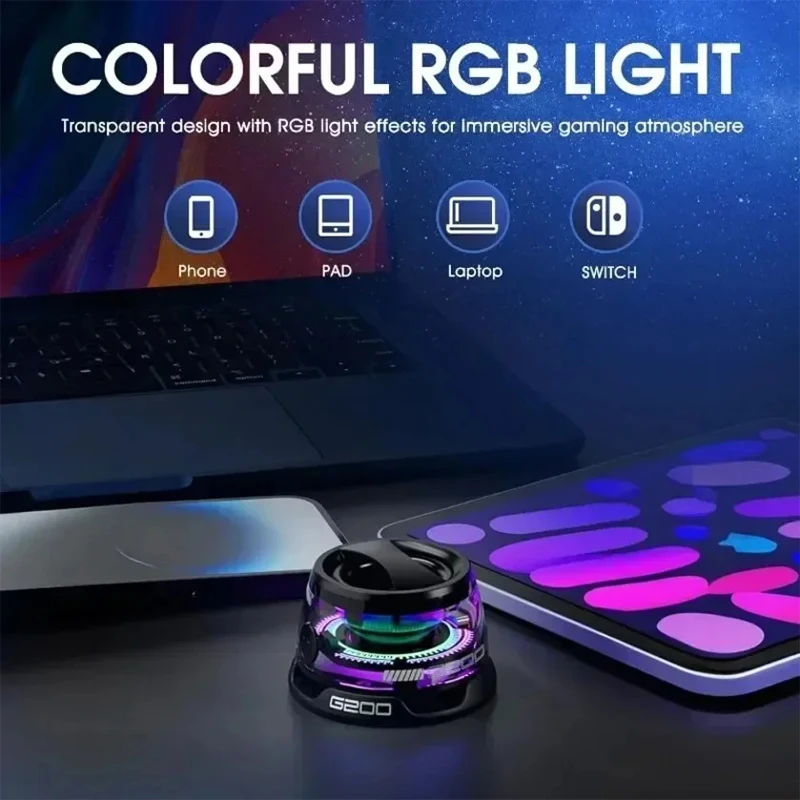صندوق الصوت G200 RGB الإضاءة المغناطيسي المتكلم BT5.0 صندوق الصوت الصغير 7 ساعات تشغيل حامل هاتف مكبر صوت بخاصية البلوتوث المحمولة