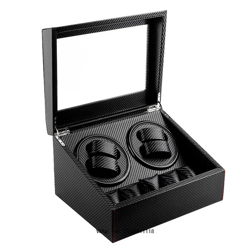 Carbon Fiber Leather Shaker Watch Storage Box Automatic Winding Watch Box Mechanical Rotating Motor Box