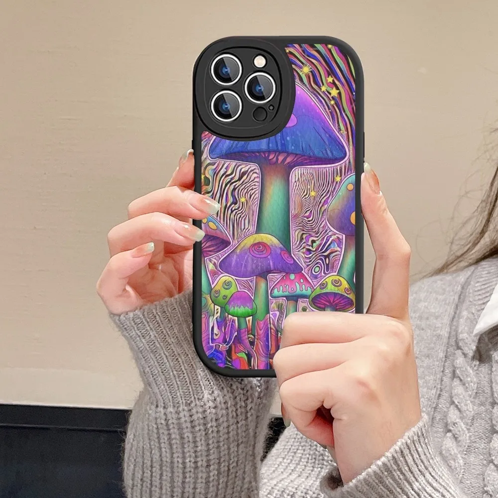 Weird Trippy Mushroom Phone Case Hard Leather For iPhone 14 13 12 Mini 11 14 Pro Max Xs X Xr 7 8 Plus Fundas