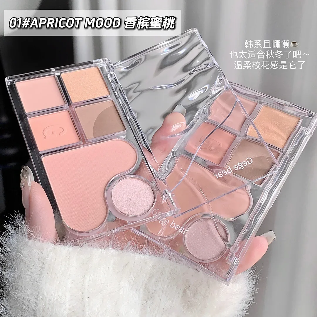 GEGE BEAR-Palette de fards à barrage, fard à joues, ombre à barrage naturelle, longue durée, imperméable, beauté rare, cosmétiques, maquillage coréen, 256