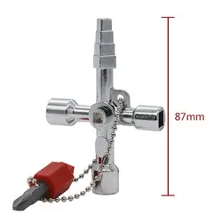 Multi-function Key Wrench 4 in 1 Mini Inner Triangular Elevator Key Cross Electrical Control Cabinet Shield Door Valve Long Head