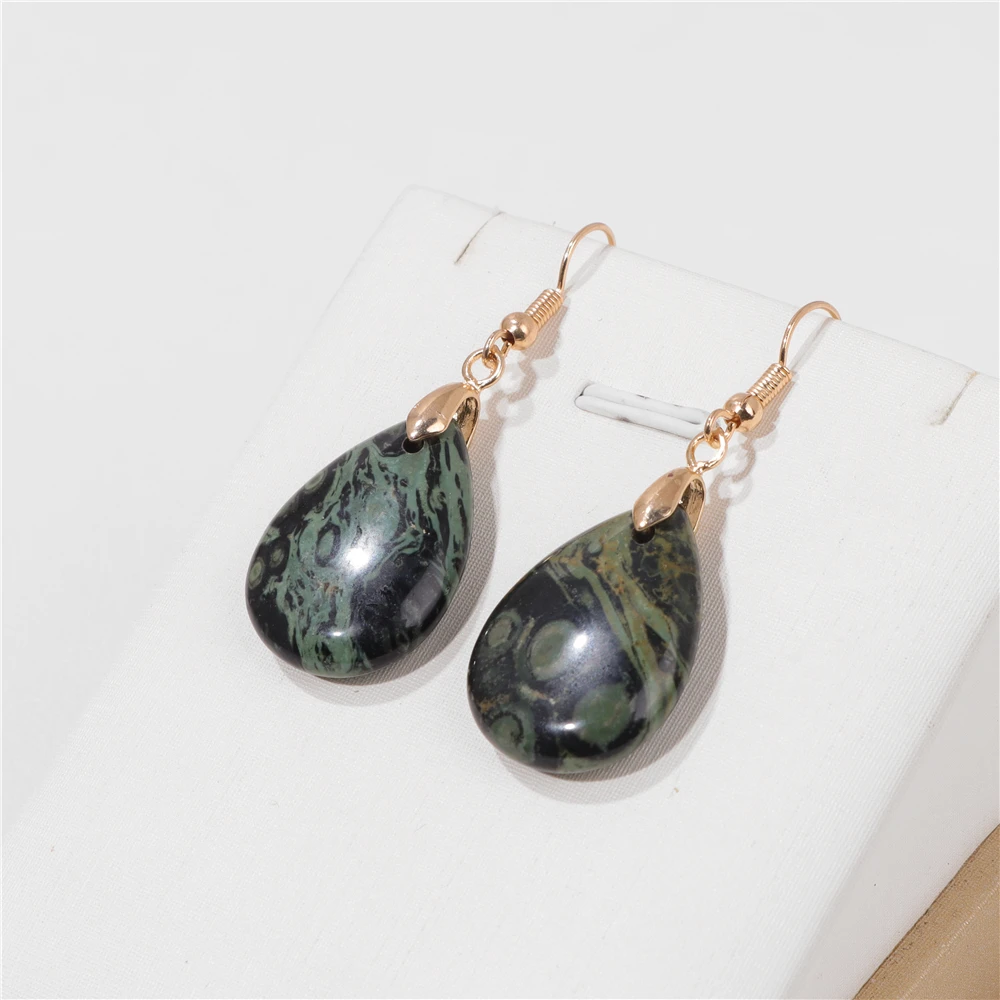 Boucles d'oreilles pendantes en cristal naturel pour femmes, goutte d'eau, yeux de tigre, goutte d'oreille exquise, cadeau de bijoux