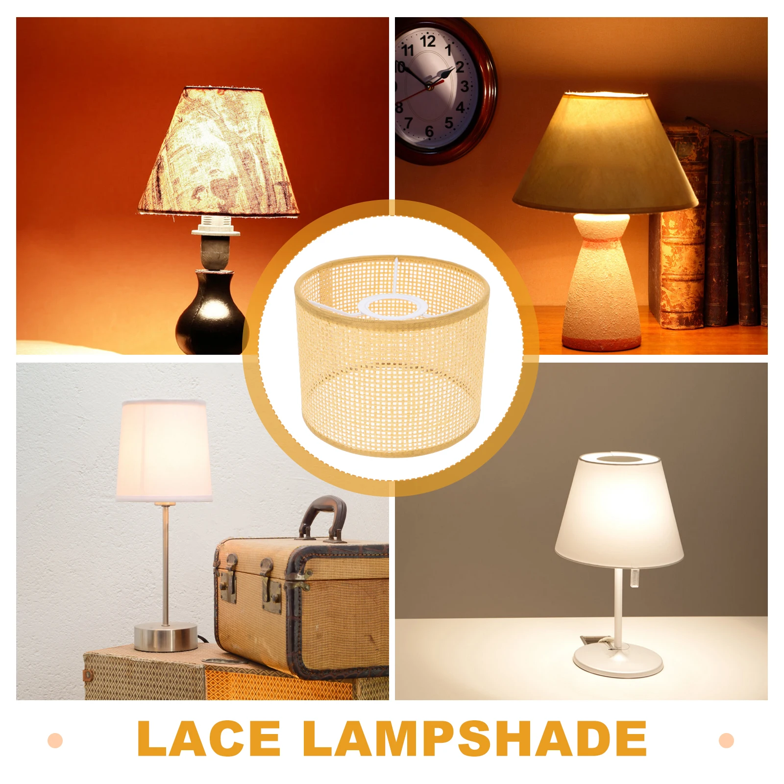 

Hand Woven Rattan Lampshade High Quality Craft Lamp Cover Creative Ceiling Lamp Accessory Retro Decorative Light Cover Woven