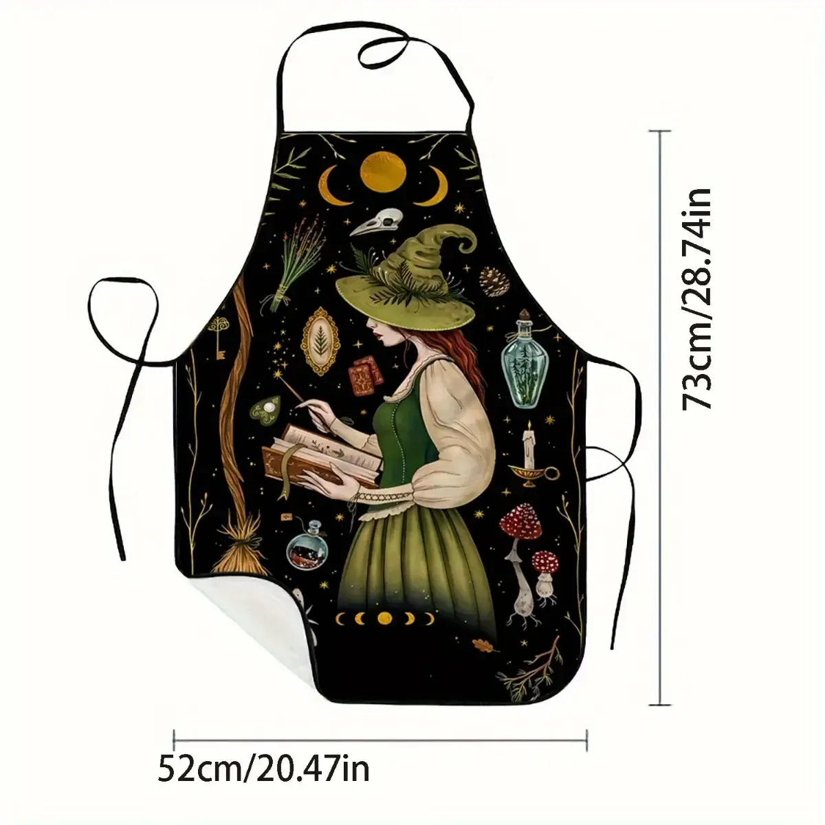 Witch Reading Spellbook Apron, Gothic Kitchen Design
