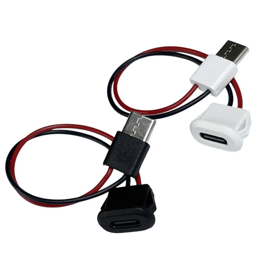5/10Pcs Type-C Female to Male Charging Stand with Glue Waterproof Female to Male Head Desk Lamp Male Female Extension Cable