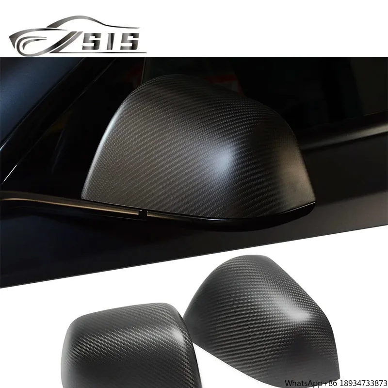 Matte Carbon Sideview Mirror Case Cover Scratch Resistant Sideview Mirror Housing For Model Y 2020 2021 2022 2023 2024