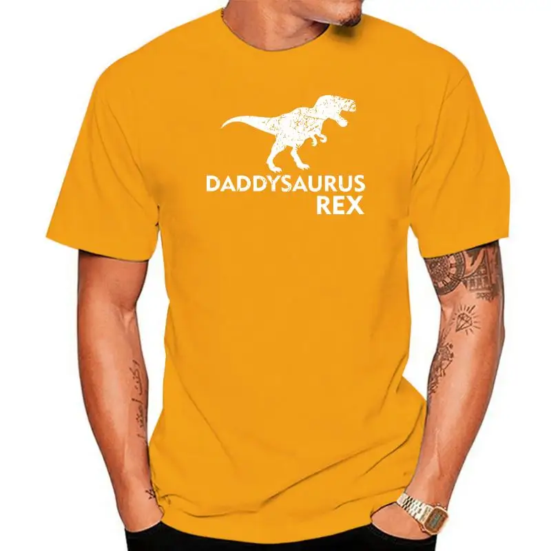 Mens Daddysaurus Rex Shirt Black T Shirt Dinosaur Graphic Clothing O Neck Cotton Tops Tees Men Hip Hop Tshirt Fitness