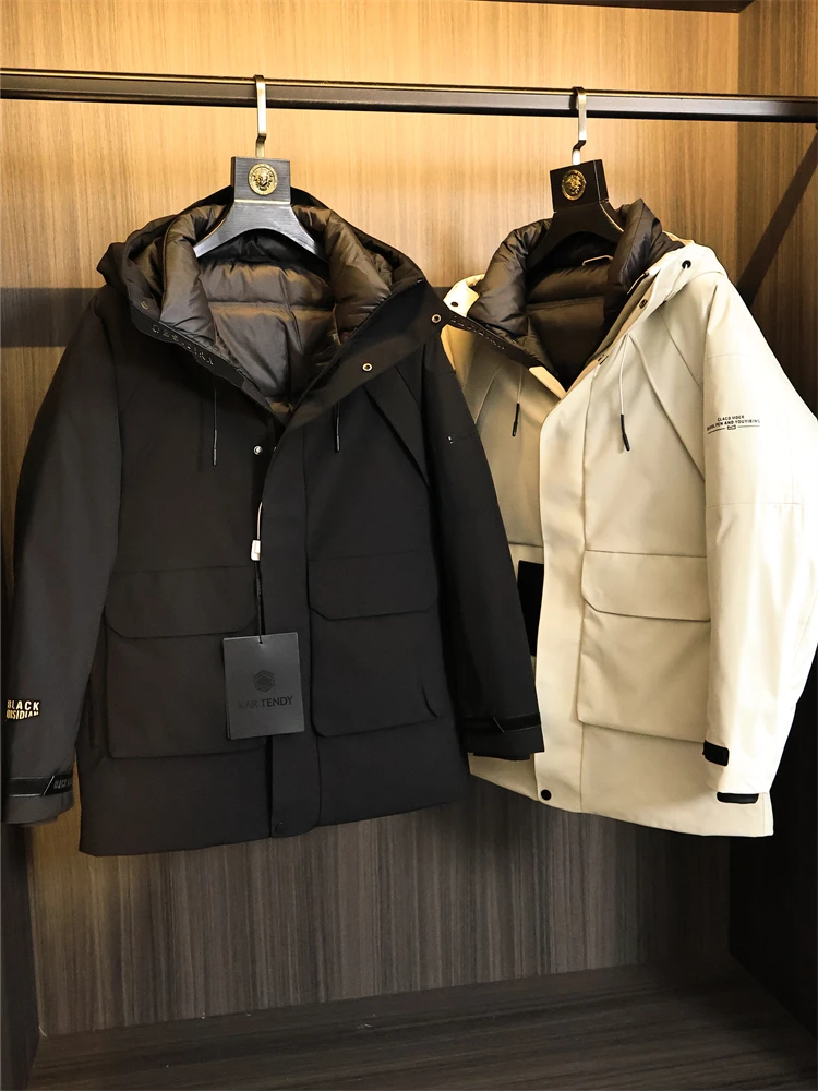 

Мужское тяжелое пуховое пальто Jaet, уличное зимнее пальто, ветрозащитное, водонепроницаемое, морозостойкое, с капюшоном, Faion Urban Sle, чистый цвет