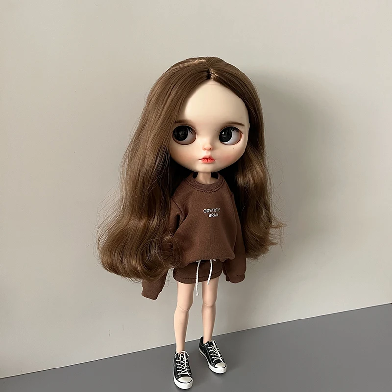 New Handmade Blythe Clothes 2 Piece Set Sweater and Short Skirt Sport Casual Suit for Blyth OB24 Azone Licca Pullip 1/6 Dolls