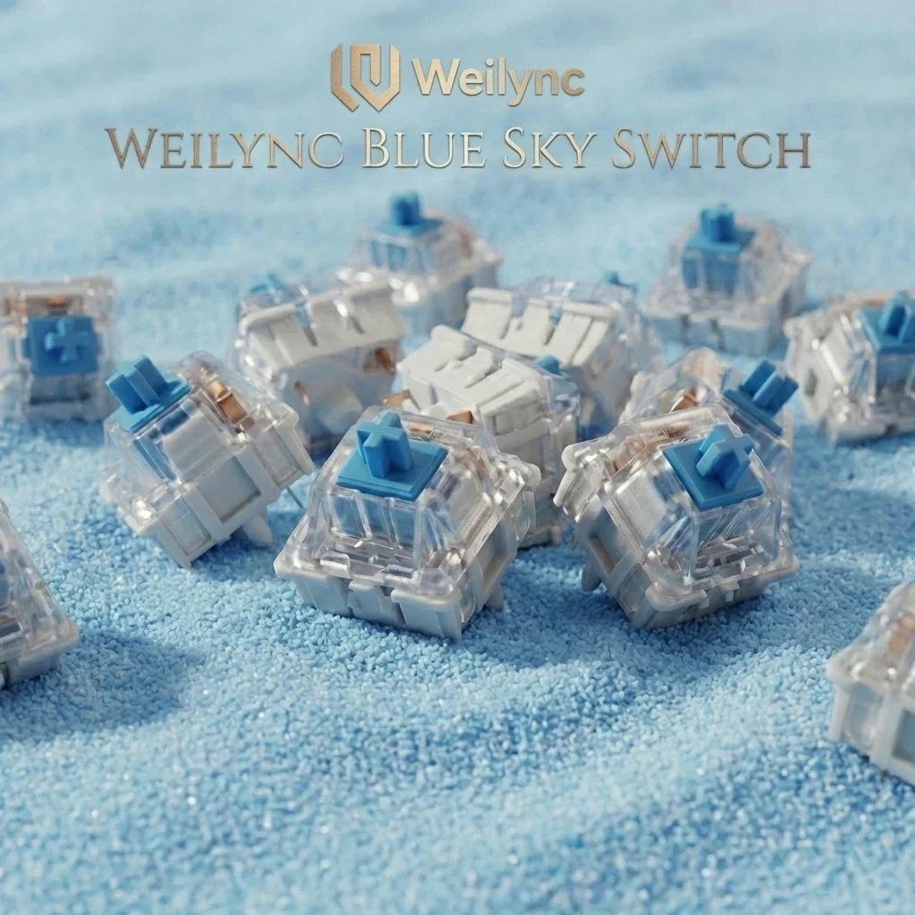

90 pcs blue sky keyboard switch, keyboard shaft body, pre-lubricated, suitable for 3-pin MX structure of mechanical keyboard
