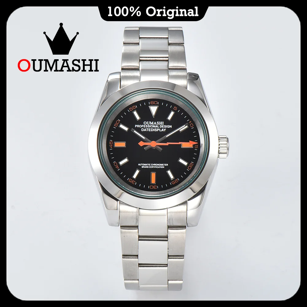 OUMASHI Watch NH35 Watch Lightning Grid Magnetic Type Watch NH35 Automatic Movement Mechanical Watch Luxury Men's Watches