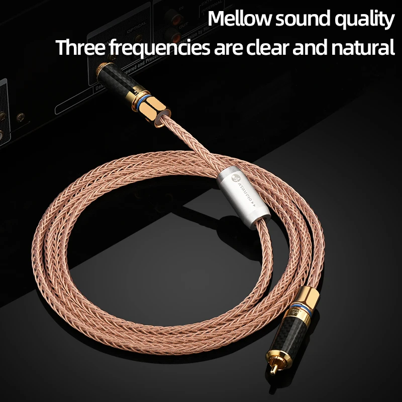 Hi-end Digital Audio Coaxial Cable HiFi OCC RCA 75Ω RCA to RCA Male SPDIF Stereo Coaxial Audio Cord for Subwoofer Speaker TV