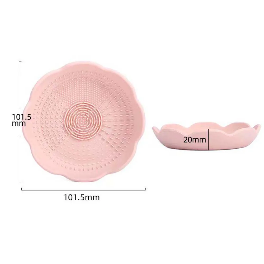 Silicone Maquiagem Brush Holder, Tapete De Limpeza, Forma De Flor, Pó Puff Cremalheira De Armazenamento, Escova Cosmética Cleaner Holder, 3 Cores