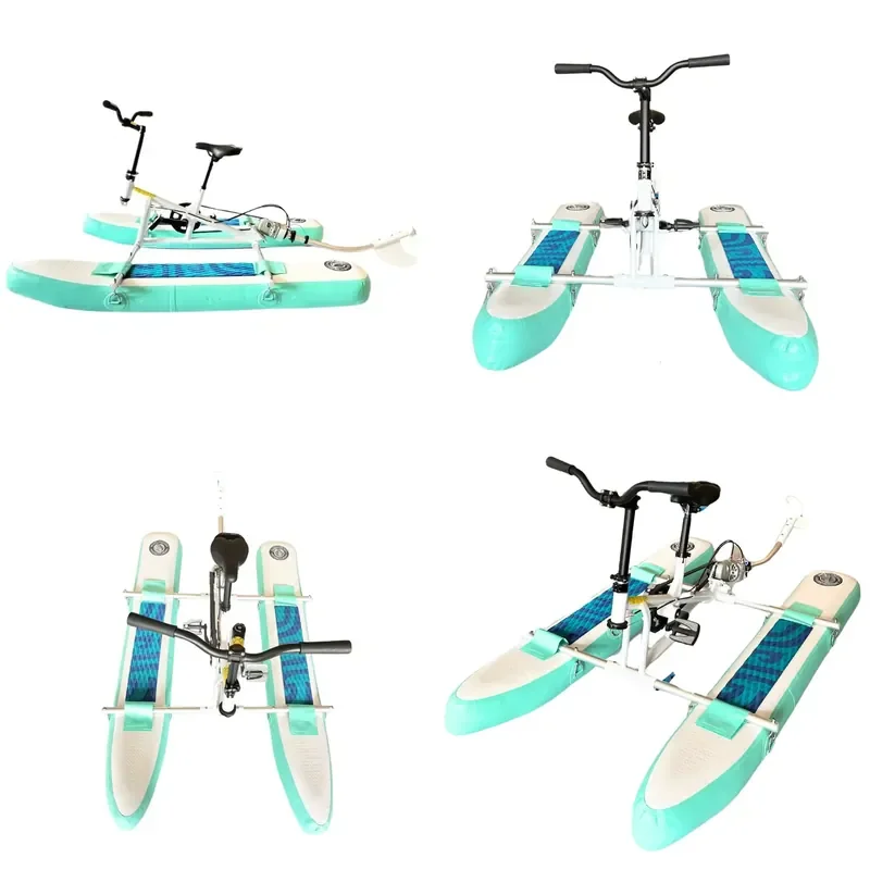 Stable Inflatable Water Bike for Lake Recreation and Fitness Portable Pedal Boat with Durable PVC Construction for Summer Fun