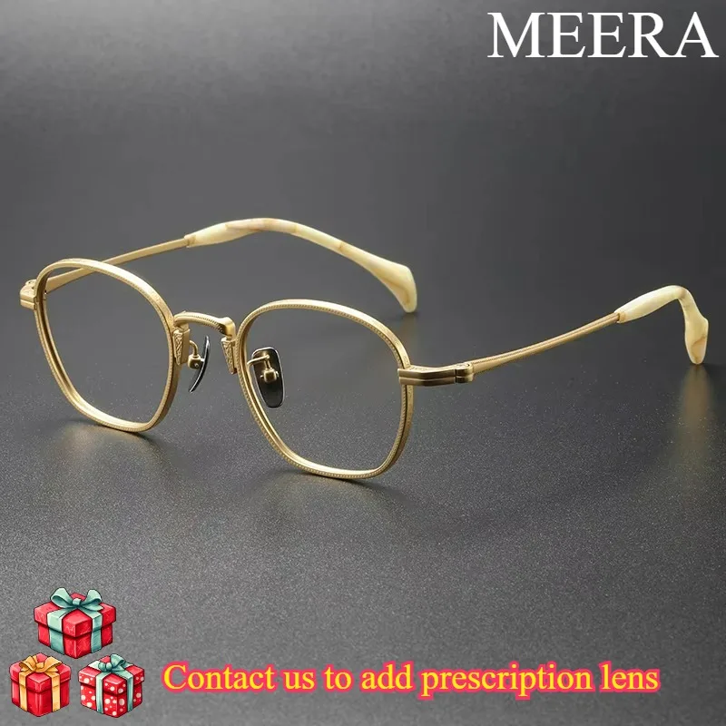 

80850 Luxury Pure Titanium Men and Women Eyeglasses Frame Retro Round Big Wide-rimmed Optical Prescription Glasses
