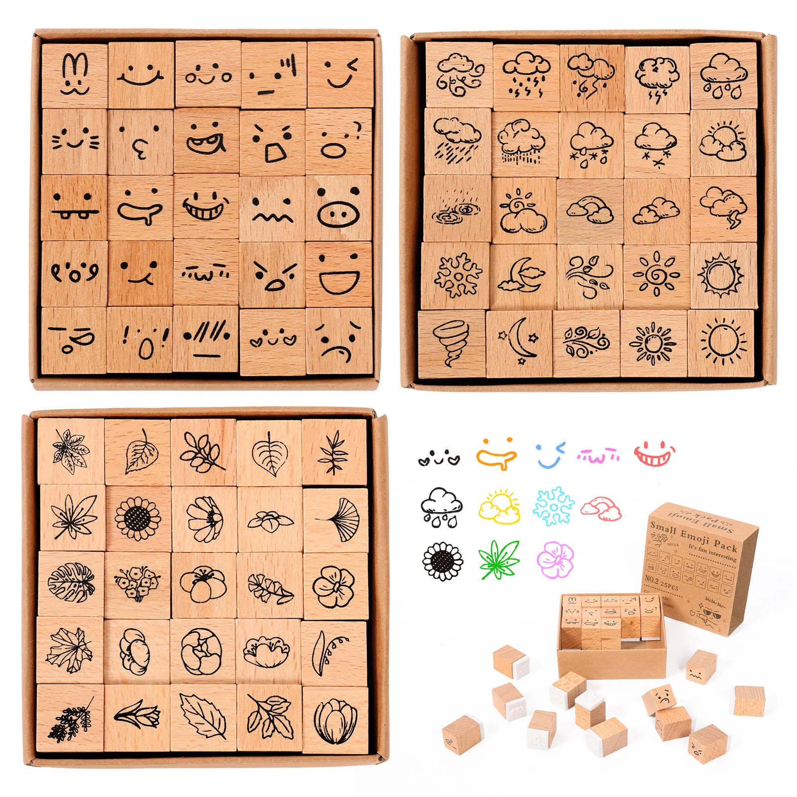Wooden Seals Assorted Stamp for Small Expressions Flower Butterfly Motif Stamp For DIY Art Craft Journal Scrapbooks Making Decor