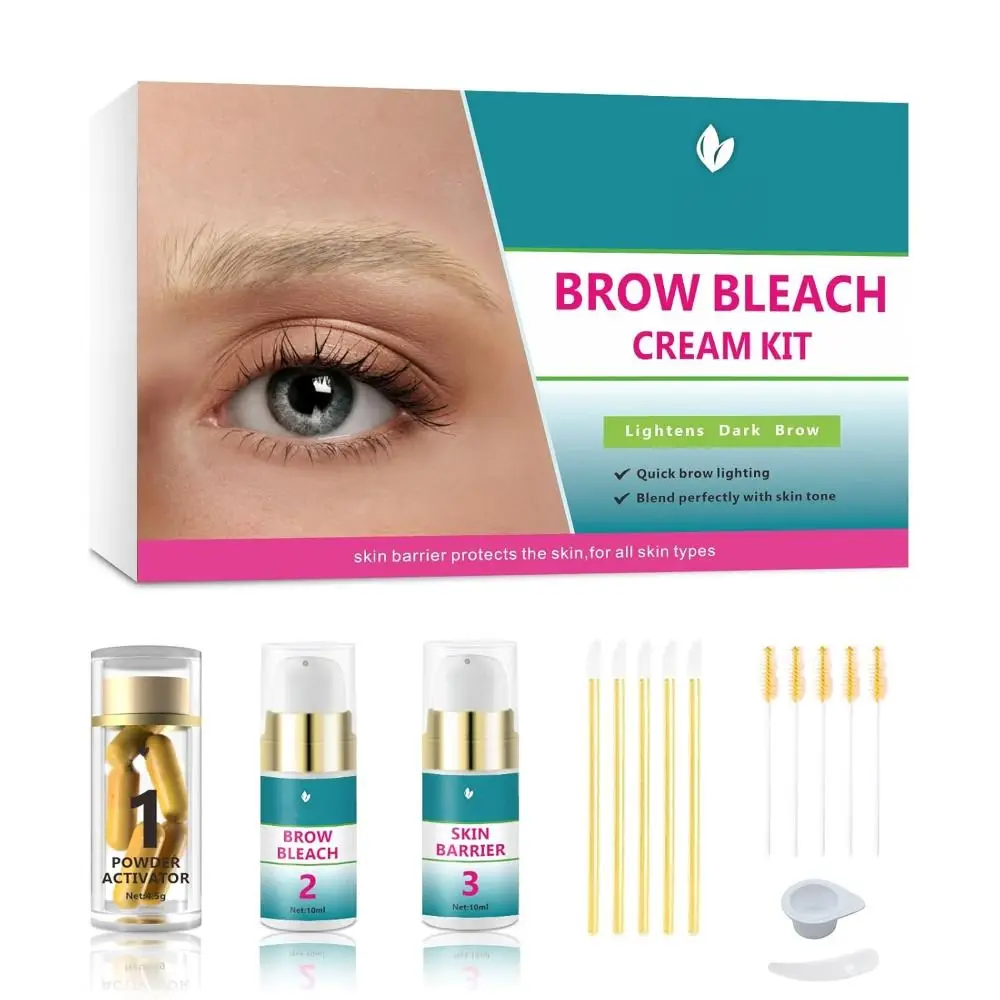 Kit de blanchiment des sourcils, 5 Applications, Kit de éclaircissement des sourcils facile à utiliser, crème éclaircissante rapide sans goutte