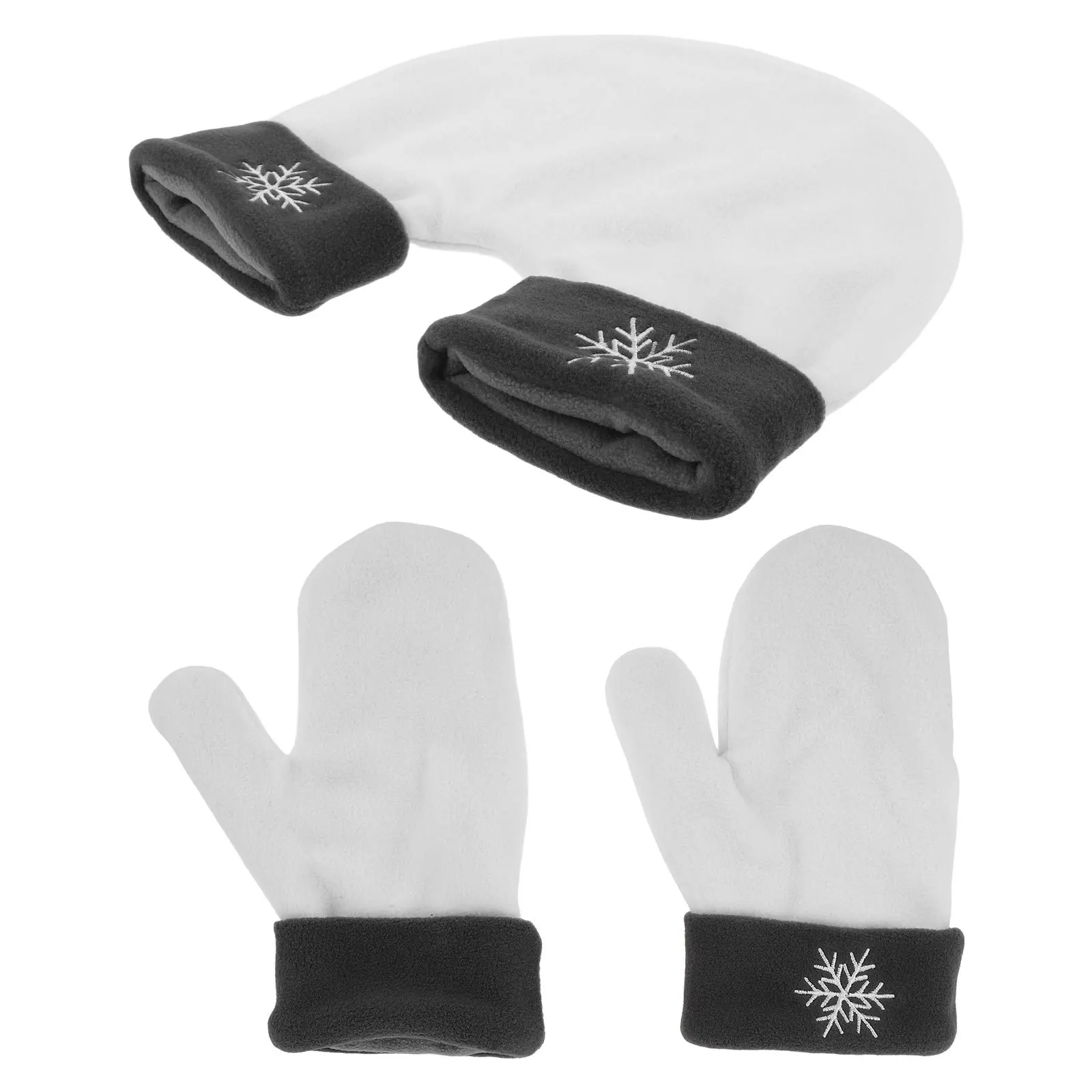 1 مجموعة زوجين عقد الأيدي قفازات طبقة مزدوجة الدافئة القطبية الصوف القفازات لينة مريحة الشتاء قفازات عيد الحب عيد الميلاد #2