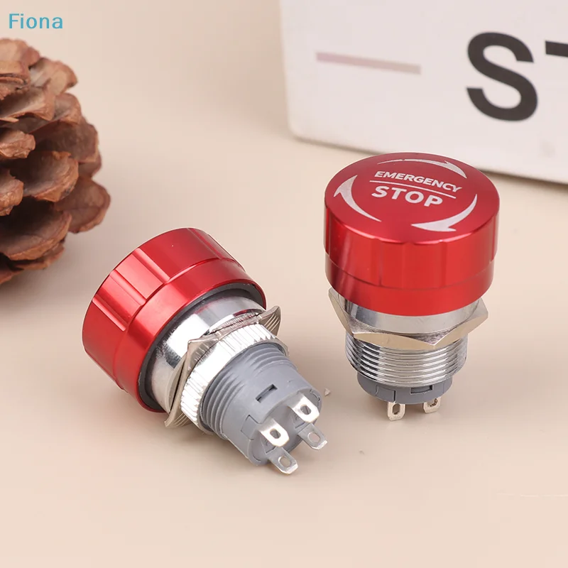 

☭16/19/22mm 1NO1NC Metal Emergency Stop Buttons Switch Self-Locking Ultra Short Style Waterproof Power Emergency Stop Switch