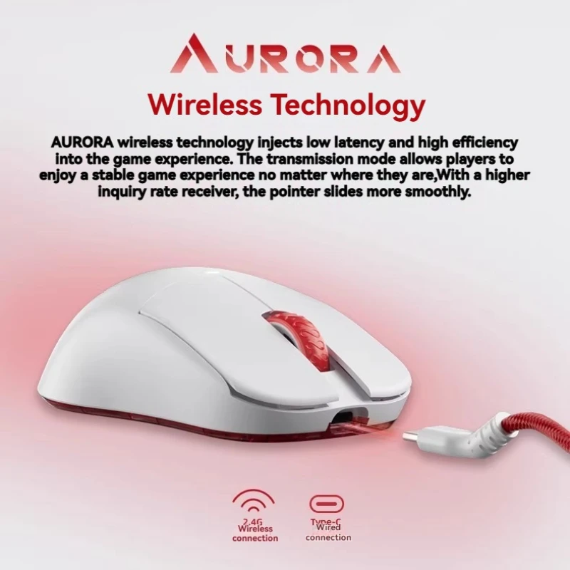 

Lamzu Atlantis Mini Lightweight Mouse Dual Mode 2.4G Wireless Mouse Pixart 3950 Sensor CSgo Gaming Peripherals Gift From Friends