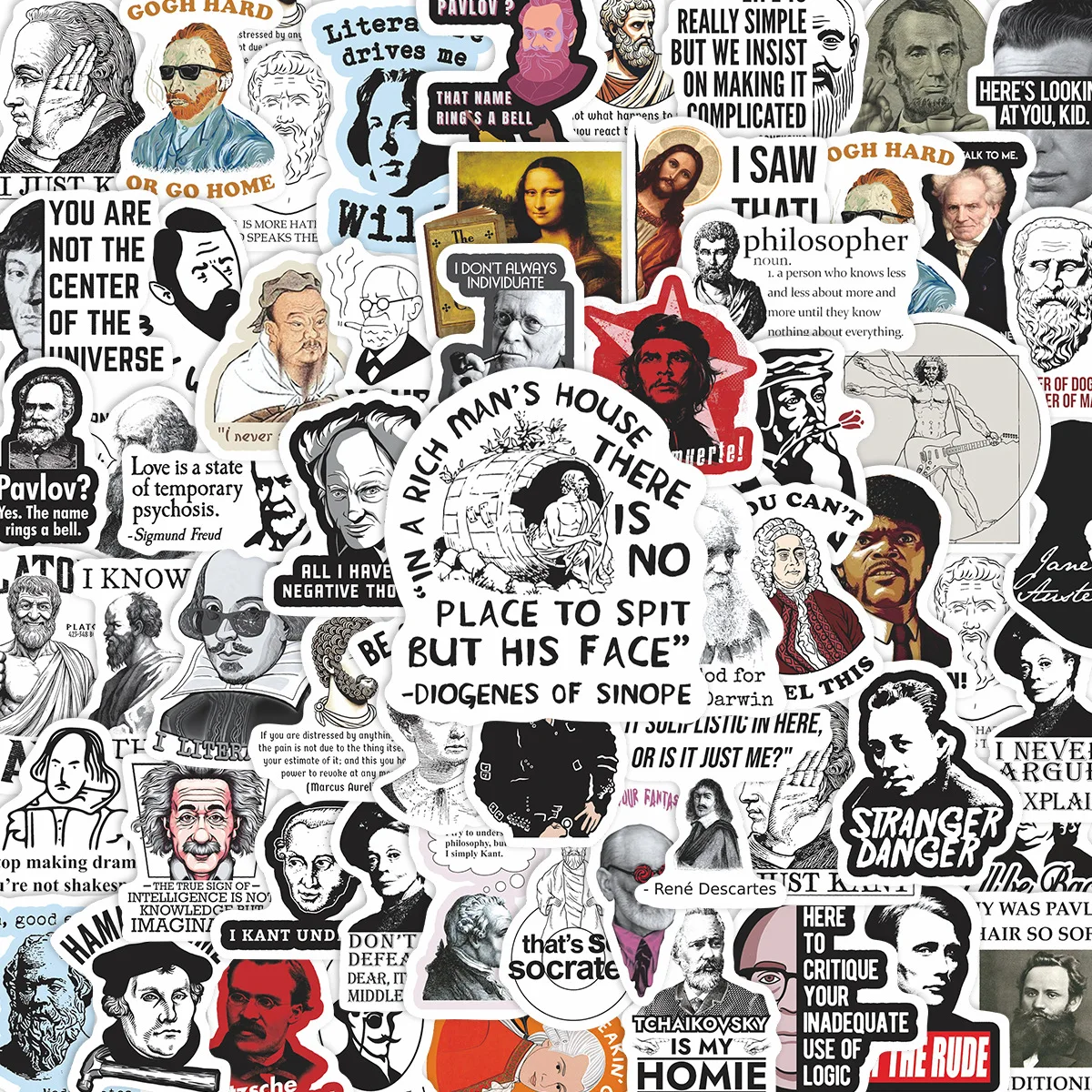 

58Pcs Einstein&Che Guevara Stickers Celebrity Decoration DIY Notebook Skateboarding Cup Stickers