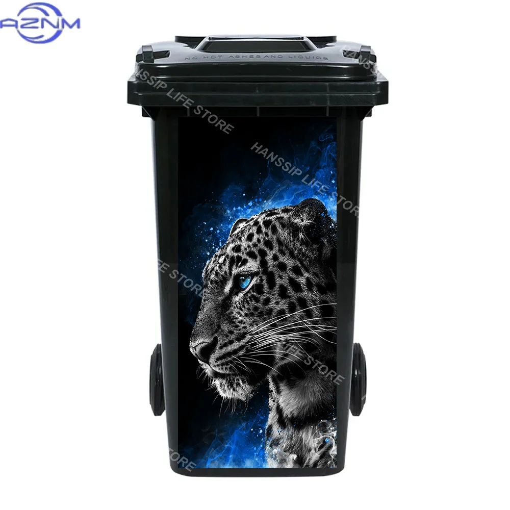 Fierce Animals Bin Sticker Trash Can Sticker Self Adhesive Wild Animal Outdoor Garbage Sticker House Fridge Bin Art Mural Deca